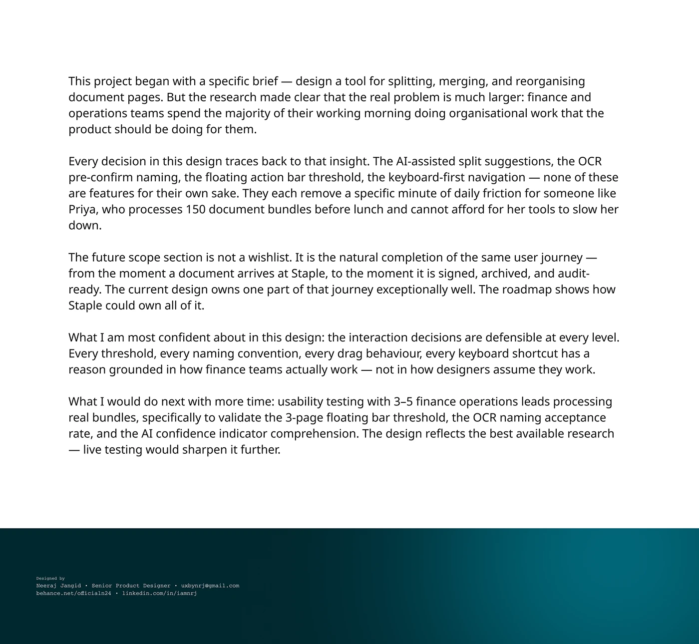 Document Editor case study — section 15 of 16
